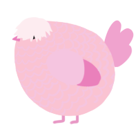A rose and pink chicken with a lace pattern