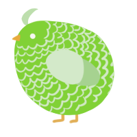 A grass and gluppy chicken with a lace pattern