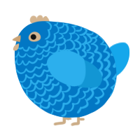 A sapphire and sky chicken with a lace pattern