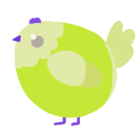 A lime and lemon chicken with a head pattern