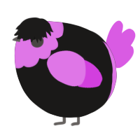 A sable and orchid chicken with a head pattern