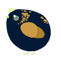 A tumblr and gold chicken with a neck-speckle pattern