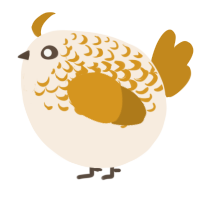 A cream and ochre chicken with a half-lace pattern