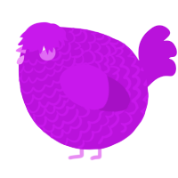 A amethyst chicken with a lace pattern