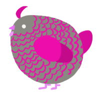 A ash and fuchsia chicken with a lace pattern