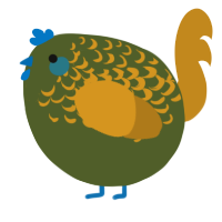A olive and ochre chicken with a half-lace pattern