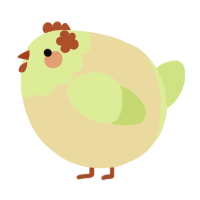 A cream and apple chicken with a head pattern