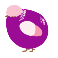 A plum and rose chicken with a neck-band pattern