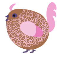 A brown and pink chicken with a double-lace pattern