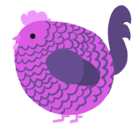 A orchid and overcast chicken with a lace pattern