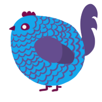 A sky and overcast chicken with a lace pattern