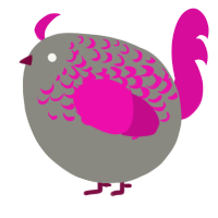 A ash and fuchsia chicken with a half-lace pattern