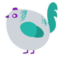 A mist and turquoise chicken with a neck-band pattern