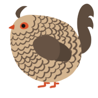 A beige and bark chicken with a lace pattern