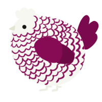 A white and wine chicken with a lace pattern