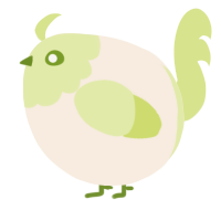 A cream and lemon chicken with a head pattern