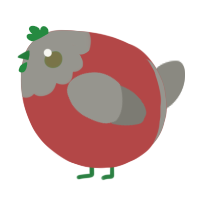 A red and ash chicken with a head pattern