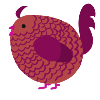 A red and wine chicken with a lace pattern