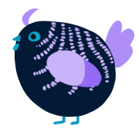 A tumblr and lilac chicken with a half-bar pattern