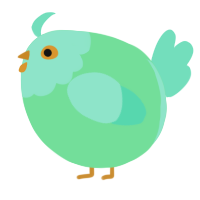 A spring and mint chicken with a head pattern