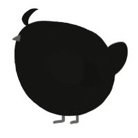 A black chicken with a lace pattern