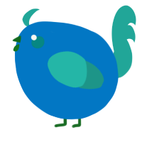 A sapphire and turquoise chicken