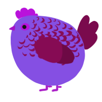 A blurple and wine chicken with a half-lace pattern