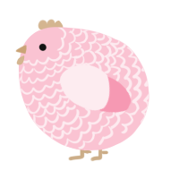 A rose chicken with a lace pattern