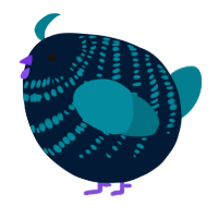 A tumblr and sea chicken with a bar pattern