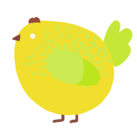 A yellow and lime chicken with a half-lace pattern