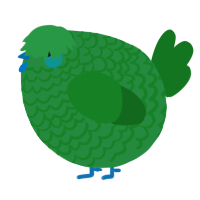A viridian and leaf chicken with a lace pattern