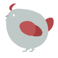 A silver and red chicken