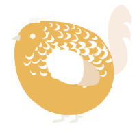 A honey and cream chicken with a half-lace pattern