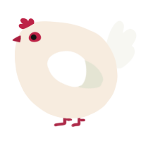A cream and white chicken