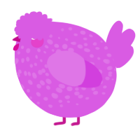 A orchid chicken with a speckle pattern
