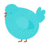 A aqua chicken with a lace pattern