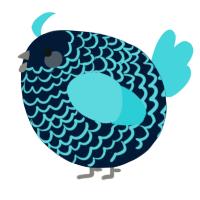 A tumblr and aqua chicken with a lace pattern