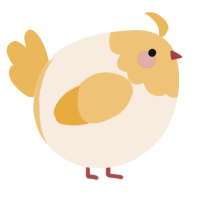 A cream and honey chicken with a head pattern