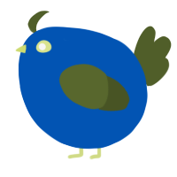 A ultramarine and olive chicken
