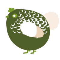 A olive and cream chicken with a half-lace pattern