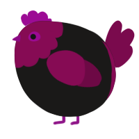 A sable and wine chicken with a head pattern