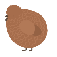 A brown chicken with a lace pattern