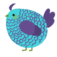 A aqua and overcast chicken with a lace pattern