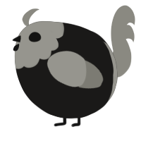 A sable and ash chicken with a head pattern