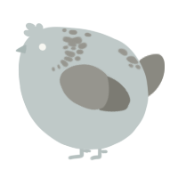 A silver and ash chicken with a neck-speckle pattern