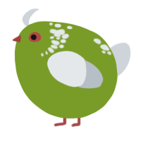 A chartreuse and mist chicken with a neck-speckle pattern
