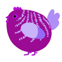 A plum and lilac chicken with a half-bar pattern