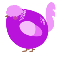 A amethyst and lavender chicken with a neck-band pattern