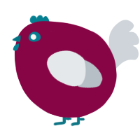 A maroon and mist chicken
