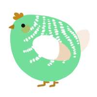 A spring and cream chicken with a half-bar pattern